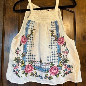 Women’s Free People Honey Pie embroidered sleeveless tank top shirt